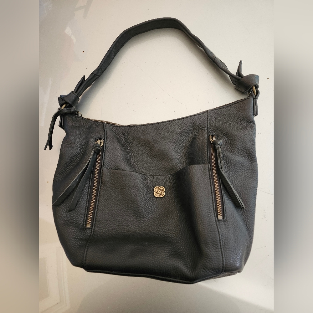 Elliott Lucca Black Leather Shoulder Bag